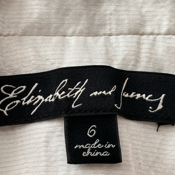 Elizabeth and James White Ruched Short Sleeved Blazer Jacket, Small / 6 US - Picture 10 of 13